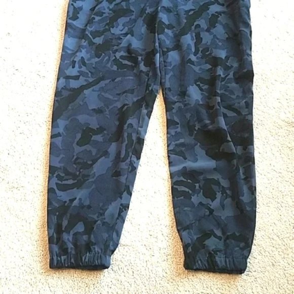 DKNY Sleeveless Camo Drawstring-Waist Jumpsuit in Blue & Black Sz L - Picture 14 of 14